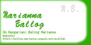 marianna ballog business card